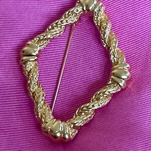 Gold Monet Brooch